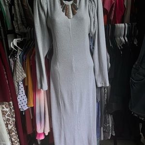 TOPSHOP grey sweater dress LONG Size 12